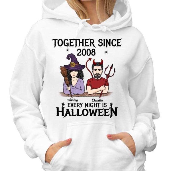 Halloween Couple Together Since Anniversary Gift Personalized Shirt Online Sale - Image 4