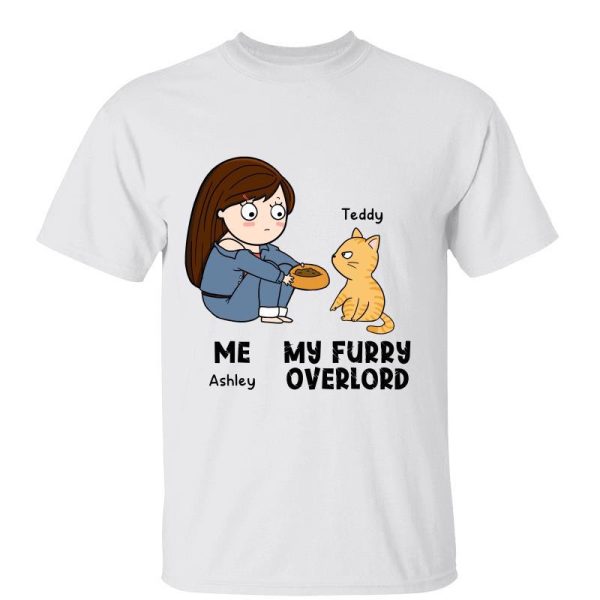 Me & My Furry Overlords Funny Gift For Cat Lover Personalized Shirt Cheap
