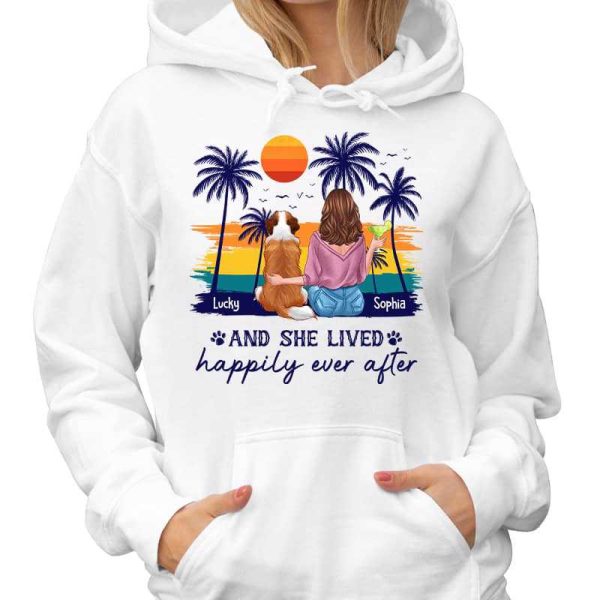 And She Lived Happily Ever After Girl And Dogs Personalized Shirt For Discount - Image 4