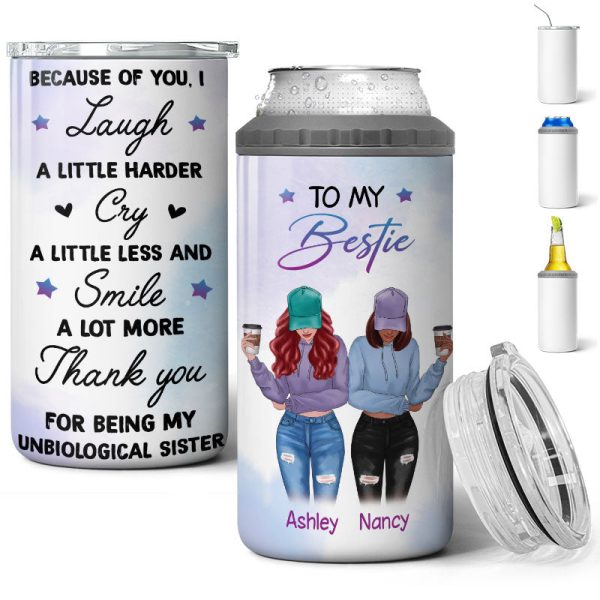 Modern Girls To My Bestie Gift For Besties Personalized 4 In 1 Can Cooler Discount