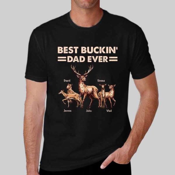 Best Bucking Dad And Kids Personalized Shirt Hot on Sale - Image 3