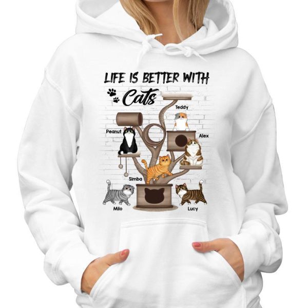 Life Is Better With Cat Fluffy Cat Tower Personalized Shirt Online Hot Sale - Image 4