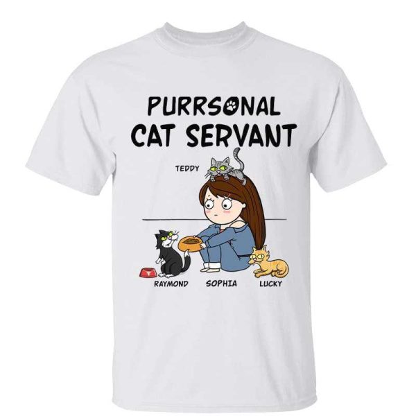 Purrsonal Cat Servant Chibi Funny Cartoon Cats Personalized Shirt on Sale