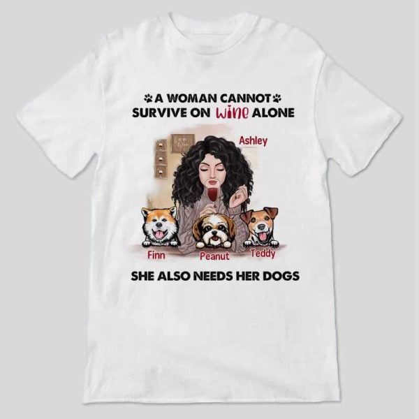 This Woman Survives On Wine And Dog Personalized Shirt Discount - Image 2