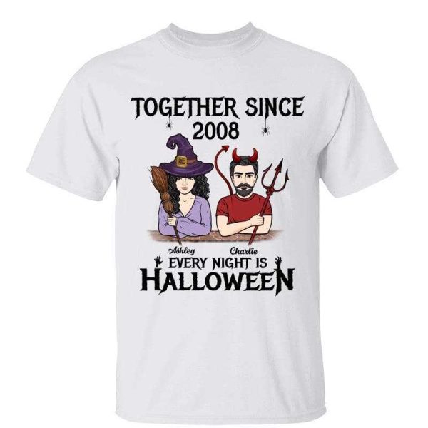 Halloween Couple Together Since Anniversary Gift Personalized Shirt Online Sale