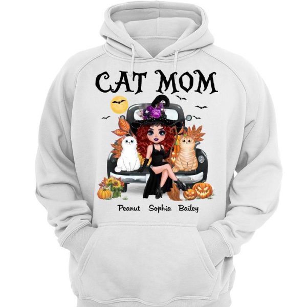 Doll Cat Mom Witch Sitting On Halloween Truck Personalized Shirt For Discount - Image 3
