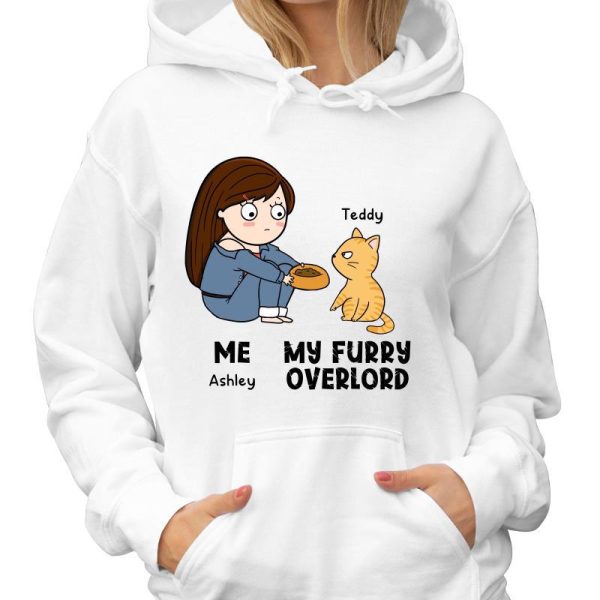 Me & My Furry Overlords Funny Gift For Cat Lover Personalized Shirt Cheap - Image 4