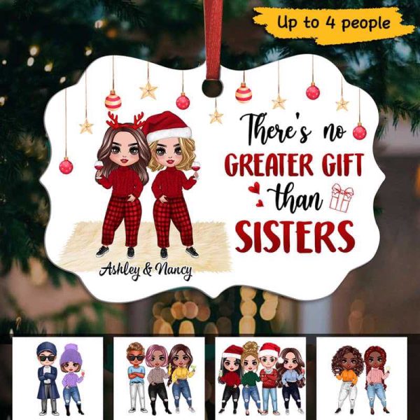 No Greater Gift Standing Besties Personalized Christmas Ornament For Cheap