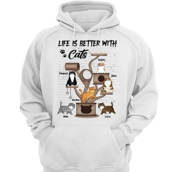 Life Is Better With Cat Fluffy Cat Tower Personalized Shirt Online Hot Sale - Image 3