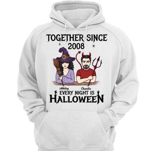 Halloween Couple Together Since Anniversary Gift Personalized Shirt Online Sale - Image 3