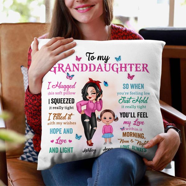 Colorful To My Granddaughter Grandson Gift Personalized Pillow (Insert Included) Cheap