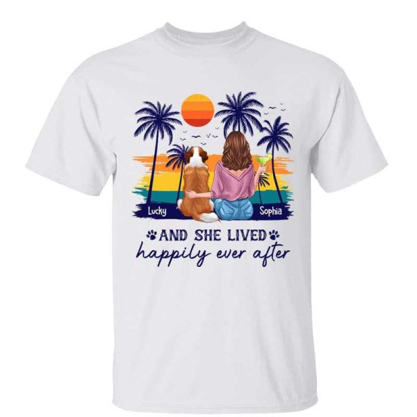 And She Lived Happily Ever After Girl And Dogs Personalized Shirt For Discount