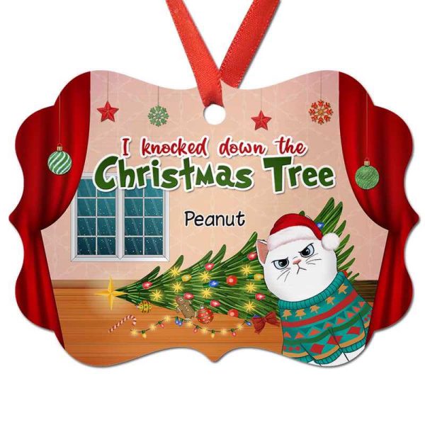 Fluffy Cats Knock Down Christmas Tree Personalized Christmas Ornament For Discount - Image 2