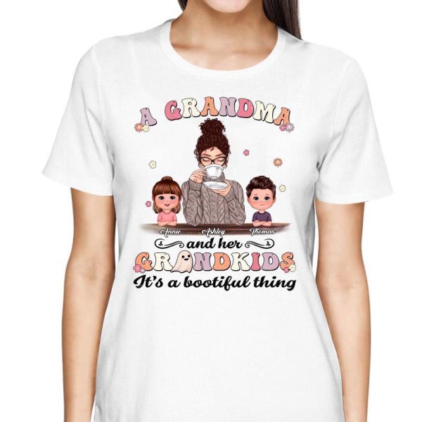 Bootiful Thing Grandma And Grandkids Halloween Personalized Shirt For Cheap - Image 2