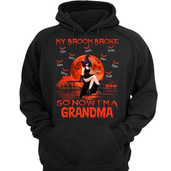 My Broom Broke I‘m A Grandma Halloween Personalized Shirt Cheap - Image 3