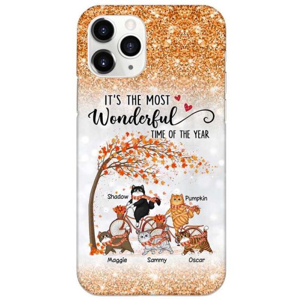Most Wonderful Time Cats Sparkling Personalized Phone Case For Discount - Image 2
