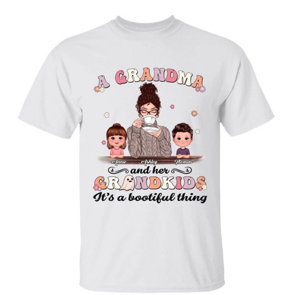 Bootiful Thing Grandma And Grandkids Halloween Personalized Shirt For Cheap