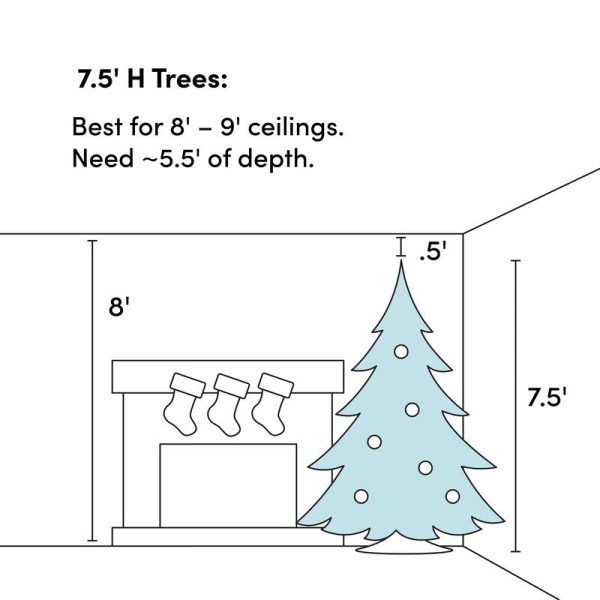 7.5  Green Artificial Christmas Tree with 800 Clear White Lights OG380 Cheap - Image 4