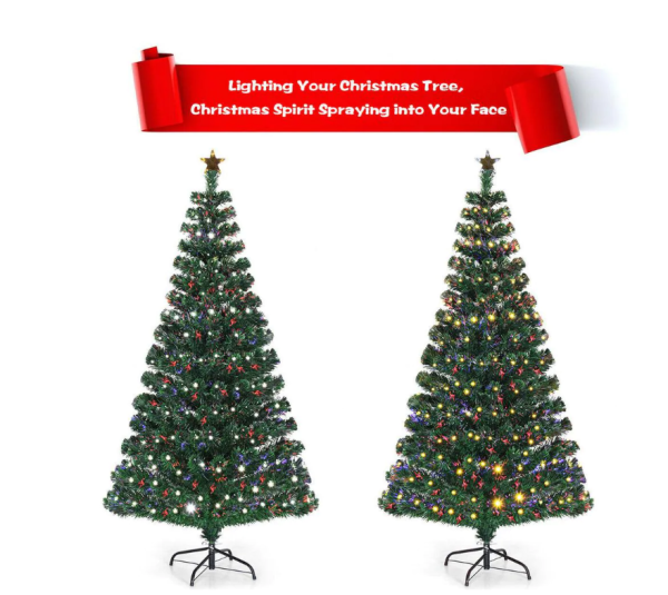 5 ft. Pre-Lit Artificial Christmas Tree Fiber Optic with 180 LED Lights and Top Star AH3492 Discount - Image 2