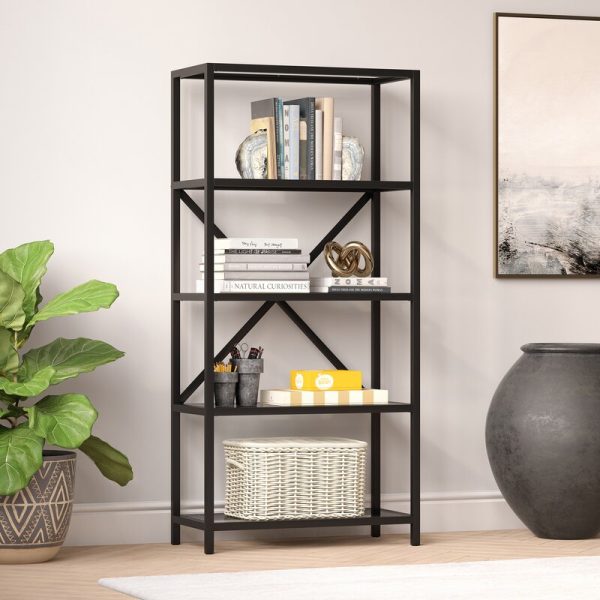 Feodora 63   H x 30   W Steel Etagere Bookcase, AH3442 Online now - Image 5