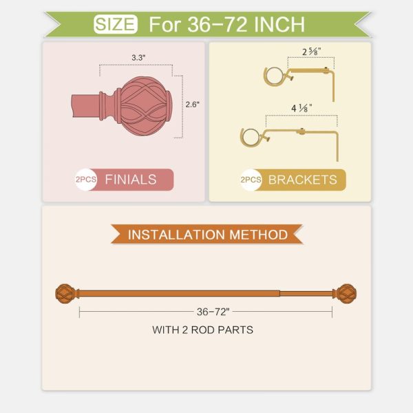 Creger Adjustable Single Curtain Rod EC1413 Cheap - Image 3
